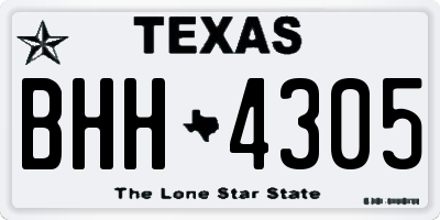 TX license plate BHH4305