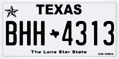 TX license plate BHH4313