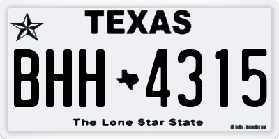 TX license plate BHH4315