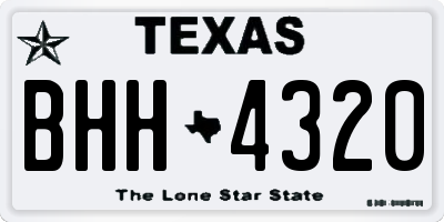 TX license plate BHH4320