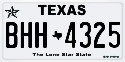 TX license plate BHH4325