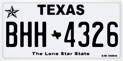 TX license plate BHH4326