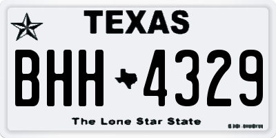 TX license plate BHH4329