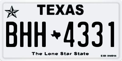 TX license plate BHH4331