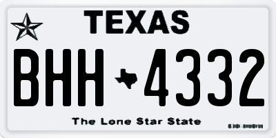 TX license plate BHH4332