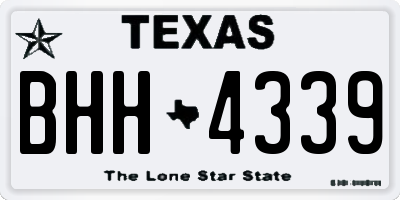 TX license plate BHH4339