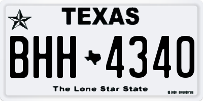 TX license plate BHH4340