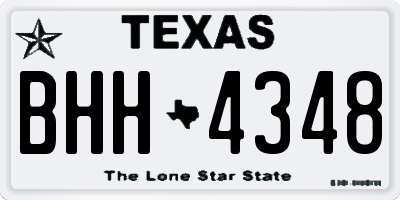 TX license plate BHH4348