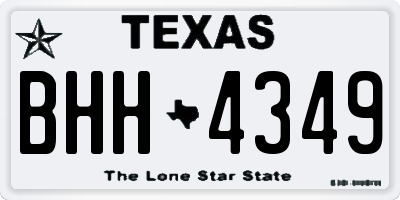 TX license plate BHH4349