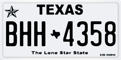 TX license plate BHH4358