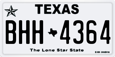 TX license plate BHH4364