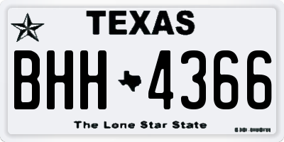 TX license plate BHH4366