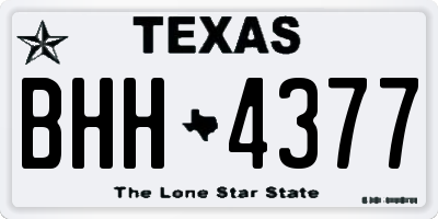 TX license plate BHH4377