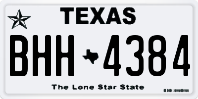 TX license plate BHH4384