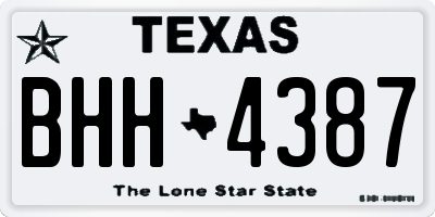 TX license plate BHH4387