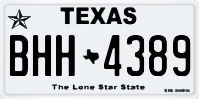 TX license plate BHH4389