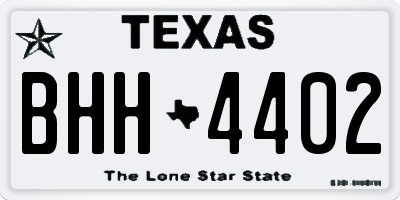 TX license plate BHH4402