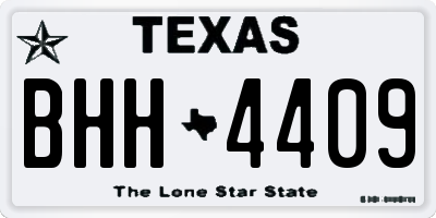 TX license plate BHH4409