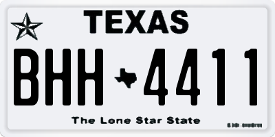 TX license plate BHH4411