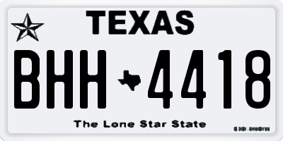 TX license plate BHH4418