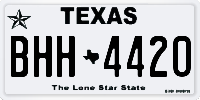 TX license plate BHH4420