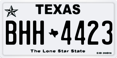 TX license plate BHH4423