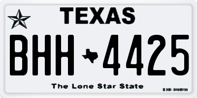 TX license plate BHH4425