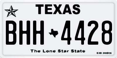 TX license plate BHH4428