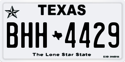 TX license plate BHH4429