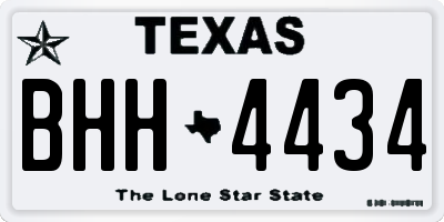 TX license plate BHH4434