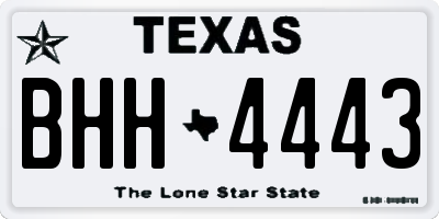 TX license plate BHH4443