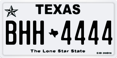 TX license plate BHH4444