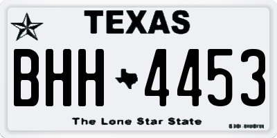 TX license plate BHH4453