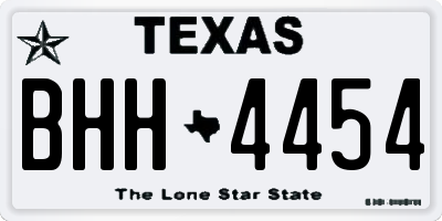 TX license plate BHH4454