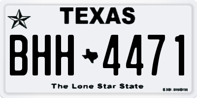 TX license plate BHH4471