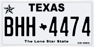 TX license plate BHH4474