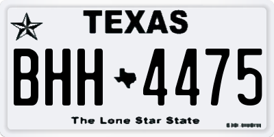 TX license plate BHH4475