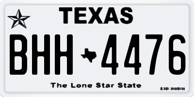TX license plate BHH4476