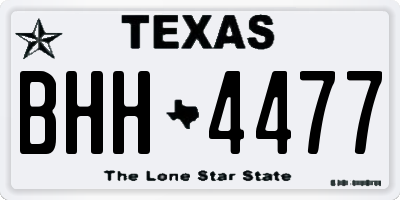 TX license plate BHH4477