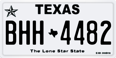 TX license plate BHH4482