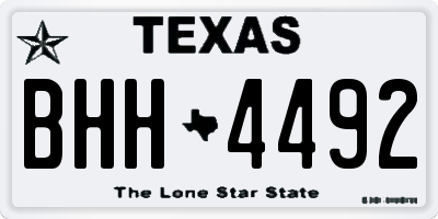 TX license plate BHH4492