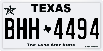 TX license plate BHH4494