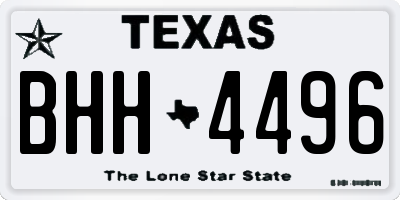 TX license plate BHH4496