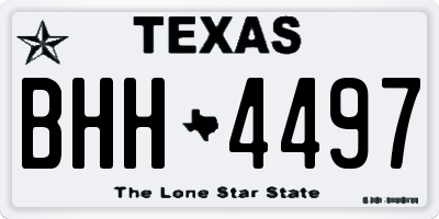 TX license plate BHH4497