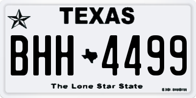TX license plate BHH4499