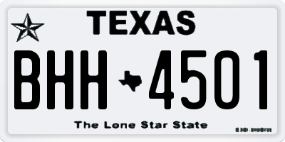 TX license plate BHH4501