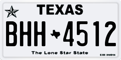 TX license plate BHH4512
