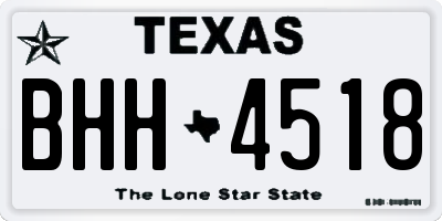 TX license plate BHH4518