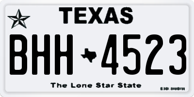 TX license plate BHH4523