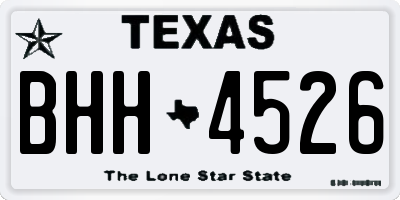 TX license plate BHH4526
